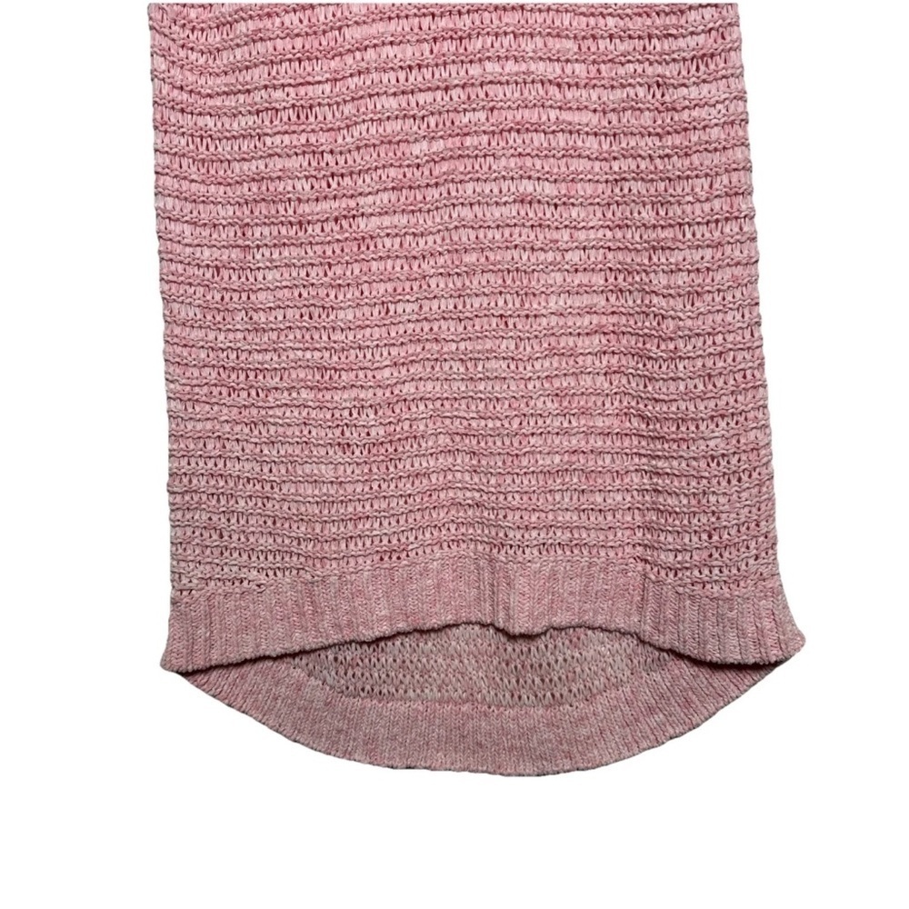 Lou & Grey For Women XL Sweater Dress Hi Low Sleeveless Pink Crochet Knit Beachy - Picture 3 of 14